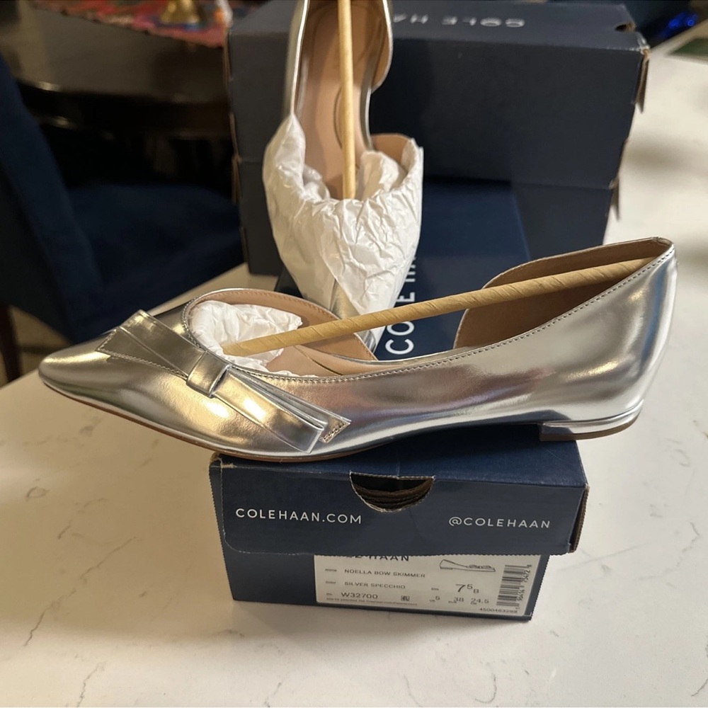 Cole Haan Women's Metallic Silver Loafers